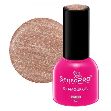 Oja Semipermanenta Glamour Gel SensoPRO Milano 8ml, Sparkle Red #53