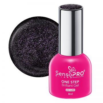 Oja Semipermanenta One Step Brilliant Gel SensoPRO Milano 8ml, Black Jeweles #81