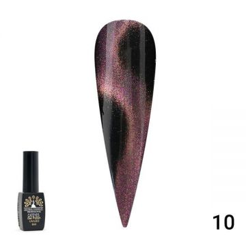 Oja semipermanenta, Global Fashion, 24D Cat Eye,  8 ml, Rosu 10
