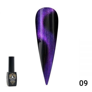 Oja semipermanenta, Global Fashion, 24D Cat Eye, 8 ml, Violet 09