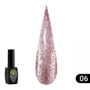 Oja semipermanenta, Global Fashion, Shine Spectrum, 8 ml, Roz 306