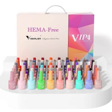 Kit oja semipermanenta Venalisa VIP 4, 60 culori, +Primer+ Base Coat + 3x Top Coat+ catalog culori si transport gratuit - VIP4-KIT