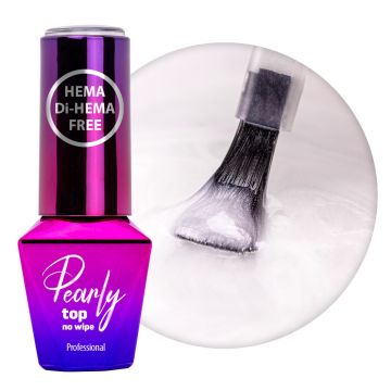 Top Coat Pearly Molly Lac fara HEMA- WhiteSilver 10gr - PEF-SS