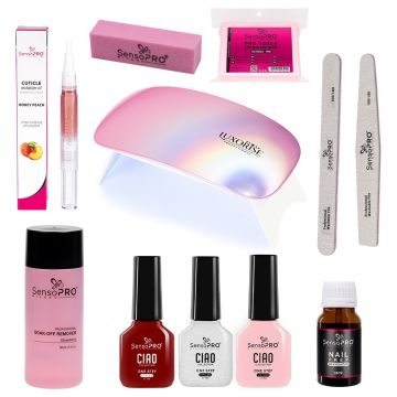Kit Oja Semipermanenta SensoPRO Milano One Step 7ml cu Lampa UV Pink Power