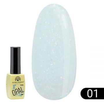 Bază pentru unghii Opal Rubber Base, Global Fashion 8 ml, 01