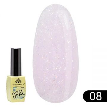 Bază pentru unghii Opal Rubber Base, Global Fashion 8 ml, 08