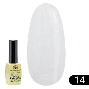 Bază pentru unghii Opal Rubber Base, Global Fashion 8 ml, 14
