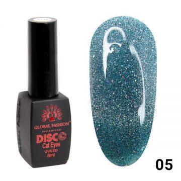 Oja semipermanenta Disco Cateyes, reflectorizanta, Global Fashion, 8 ml, 005