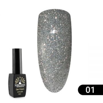 Oja semipermanenta Disco Shine Spectrum Global Fashion reflectorizanta 8ml, 01