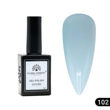 Oja semipermanentă Global Fashion, Gel polish Elite Glow 15 ml, 102