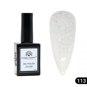 Oja semipermanentă Global Fashion, Gel polish Elite Glow 15 ml, 113