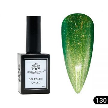 Oja semipermanentă Global Fashion, Gel polish Elite Glow 15 ml, 130