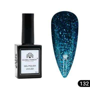 Oja semipermanentă Global Fashion, Gel polish Elite Glow 15 ml, 132