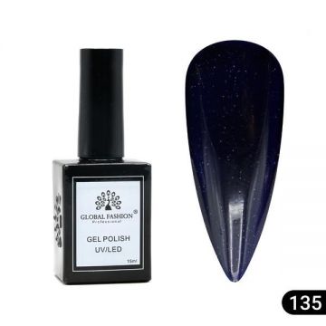 Oja semipermanentă Global Fashion, Gel polish Elite Glow 15 ml, 135