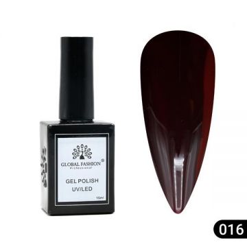 Oja semipermanentă Global Fashion, Gel polish Elite Glow 15 ml, 16