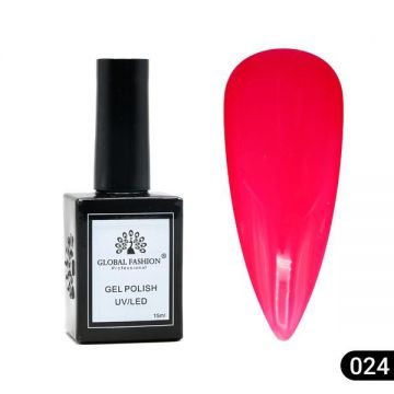 Oja semipermanentă Global Fashion, Gel polish Elite Glow 15 ml, 24