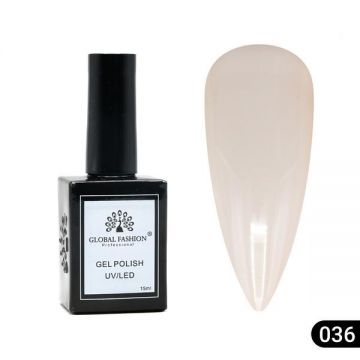 Oja semipermanentă Global Fashion, Gel polish Elite Glow 15 ml, 36