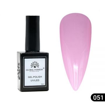 Oja semipermanentă Global Fashion, Gel polish Elite Glow 15 ml, 51