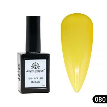 Oja semipermanentă Global Fashion, Gel polish Elite Glow 15 ml, 80
