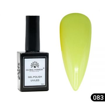 Oja semipermanentă Global Fashion, Gel polish Elite Glow 15 ml, 83
