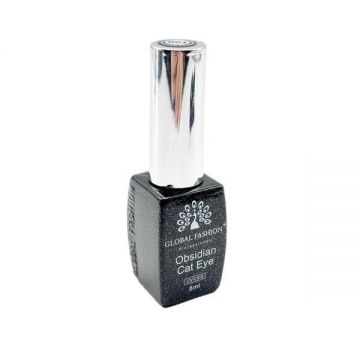 Ojă semipermanentă Obsidian Cat Eye Gel Global Fashion, 8 ml, 006