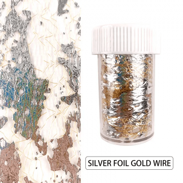 Foita decor unghii 4x50cm. Q007 Silver Gold - Q006 - EVERIN