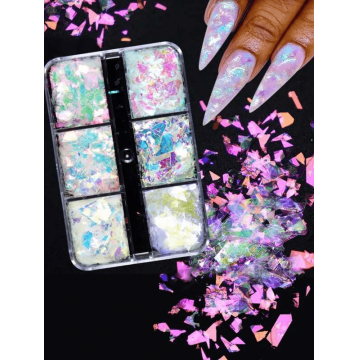 Fulgi decor unghii holographic set 6 bucati BVN-6 - BVN-6 - Everin.ro