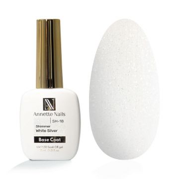 Rubber Baza AnnetteNails Shimmer White Silver SH-18, 12ml