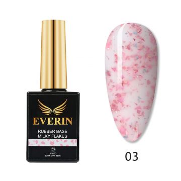 Rubber Cover Base Everin 15ml- MILKY FLAKES 03 - MF-03 - Everin.ro