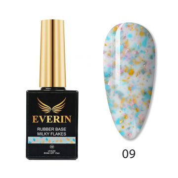 Rubber Cover Base Everin 15ml- MILKY FLAKES 09 - MF-09 - Everin.ro
