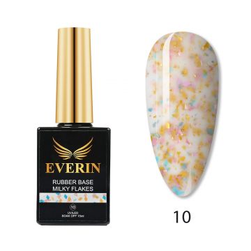 Rubber Cover Base Everin 15ml- MILKY FLAKES 10 - MF-10 - Everin.ro