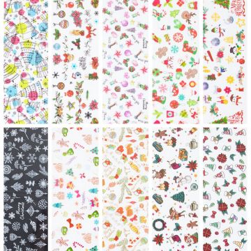 Set 10 folii de transfer 4X20cm. modele de Craciun/Iarna FT12-01 - FT12-01 - Everin.ro