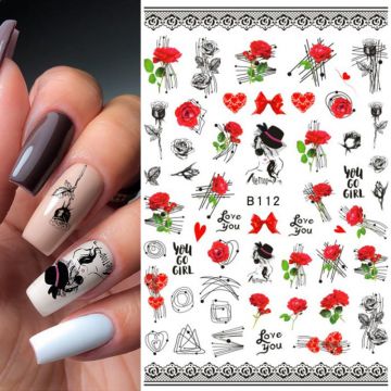 Sticker decor unghii B112 - B112 - Everin.ro