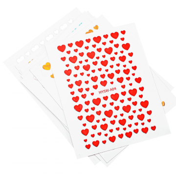 Sticker decor unghii inimioare STZ-C024 ROSU - STZ-C024ROSU - Everin.ro