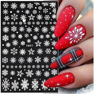 Sticker decor unghii model iarna/Craciun Fulgi 3D F897 - F897 - Everin.ro