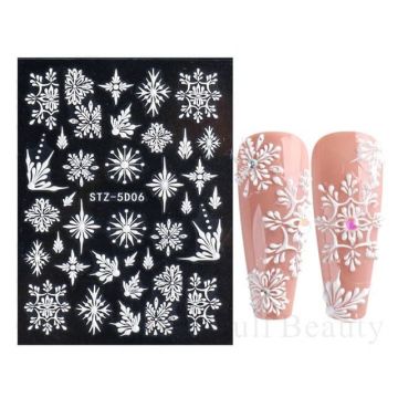 Sticker decor unghii model iarnaFulgi 5D STZ-5D06 - STZ-5D06 - Everin.ro