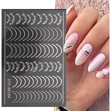 Sticker decor unghii STZ-GS104 SILVER - STZ-GS104SILVER - Everin.ro