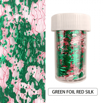 Foita decor unghii 4x50cm. Q009 Green Red - Q001 - EVERIN