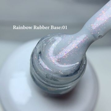 Rainbow Rubber Base Kievskaya 10ml- 01 Milky White Holographic - Everin