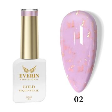 Rubber Base Everin Gold Sequins Collection 10ml- 02 - Everin