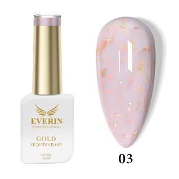 Rubber Base Everin Gold Sequins Collection 10ml- 03 - Everin