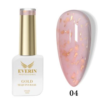Rubber Base Everin Gold Sequins Collection 10ml- 04 - Everin