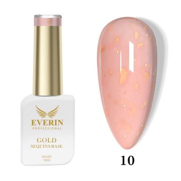 Rubber Base Everin Gold Sequins Collection 10ml- 10 - Everin