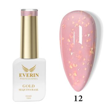 Rubber Base Everin Gold Sequins Collection 10ml- 12 - Everin