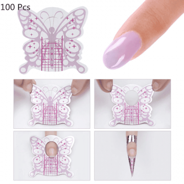 Sabloane constructie unghii fluture mov 500 buc.