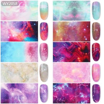 Set 10 folii de transfer galaxy
