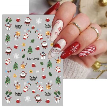 Sticker decor unghii 3D model iarna/Craciun LS-J98 - Everin