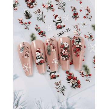 Sticker decor unghii model iarna/Craciun 5D SWO-35 - Everin