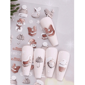 Sticker decor unghii model iarna/Craciun 5D SWO-46 - Everin
