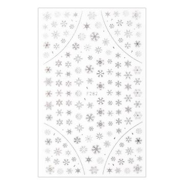 Sticker decor unghii model iarna/Craciun F282 Fulgi Argintii - F282AURIU - EVERIN